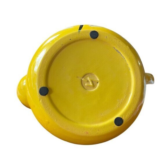 1960s Flower Power Yellow Daisy Flower Ceramic Tea Pot Decor Planter Bohemian - Picture 7 of 7